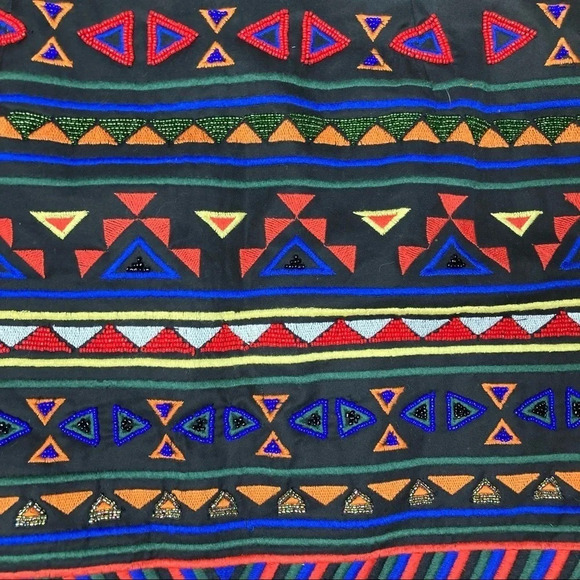 Sam Edelman Aztec Beaded Print Skirt  Sz: 12 - Picture 9 of 10